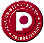 Logo rund und roter Hintergrund Schrift weiß